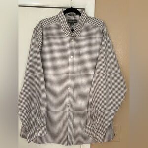Eddie Bauer Black and White Checkered Button Down Shirt